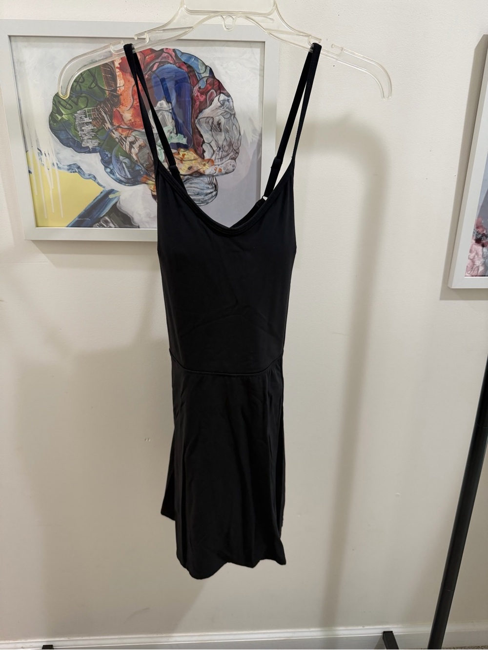JoyLab Black Game Day Strappy Active Dress with Shorts Side Slit